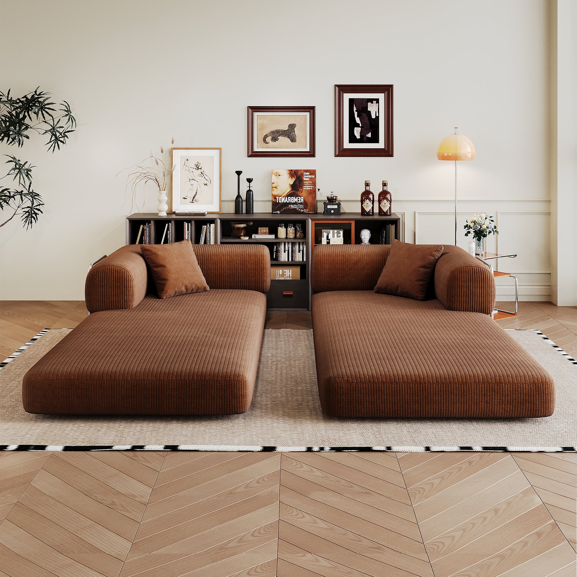 78.8" Compression Sofa Brown