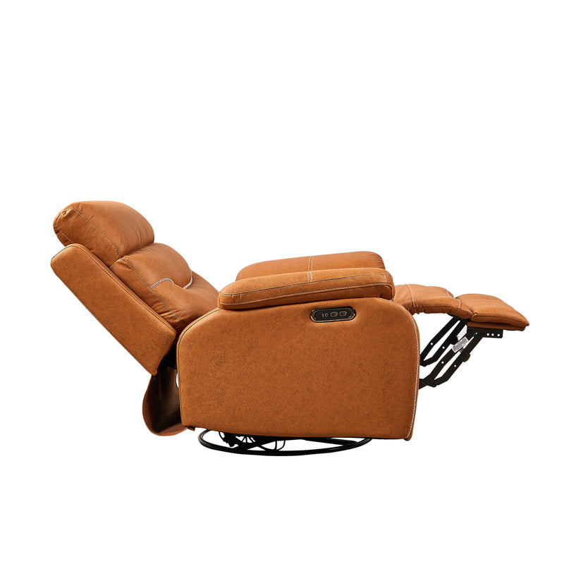 ComfortPivot Swivel Rocking Recliner, Power Headrest - Fuegan Orange (FREE Eye Massager)