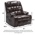 BulkyRiser Lift Chair for Elderly, 25 Inch Wide Seat with Heat and Massage, with Cup Holder,  Brown ‪(FREE 2 Years CPS Warranty)