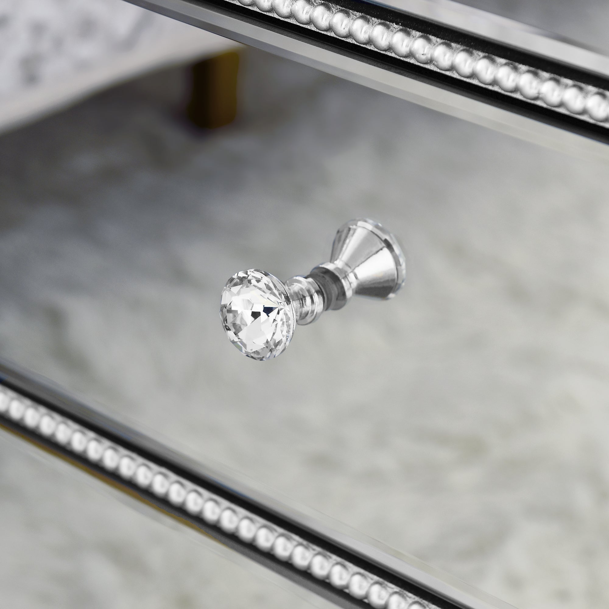 3-Drawer Cabinet with Beaded Mirror Finish.