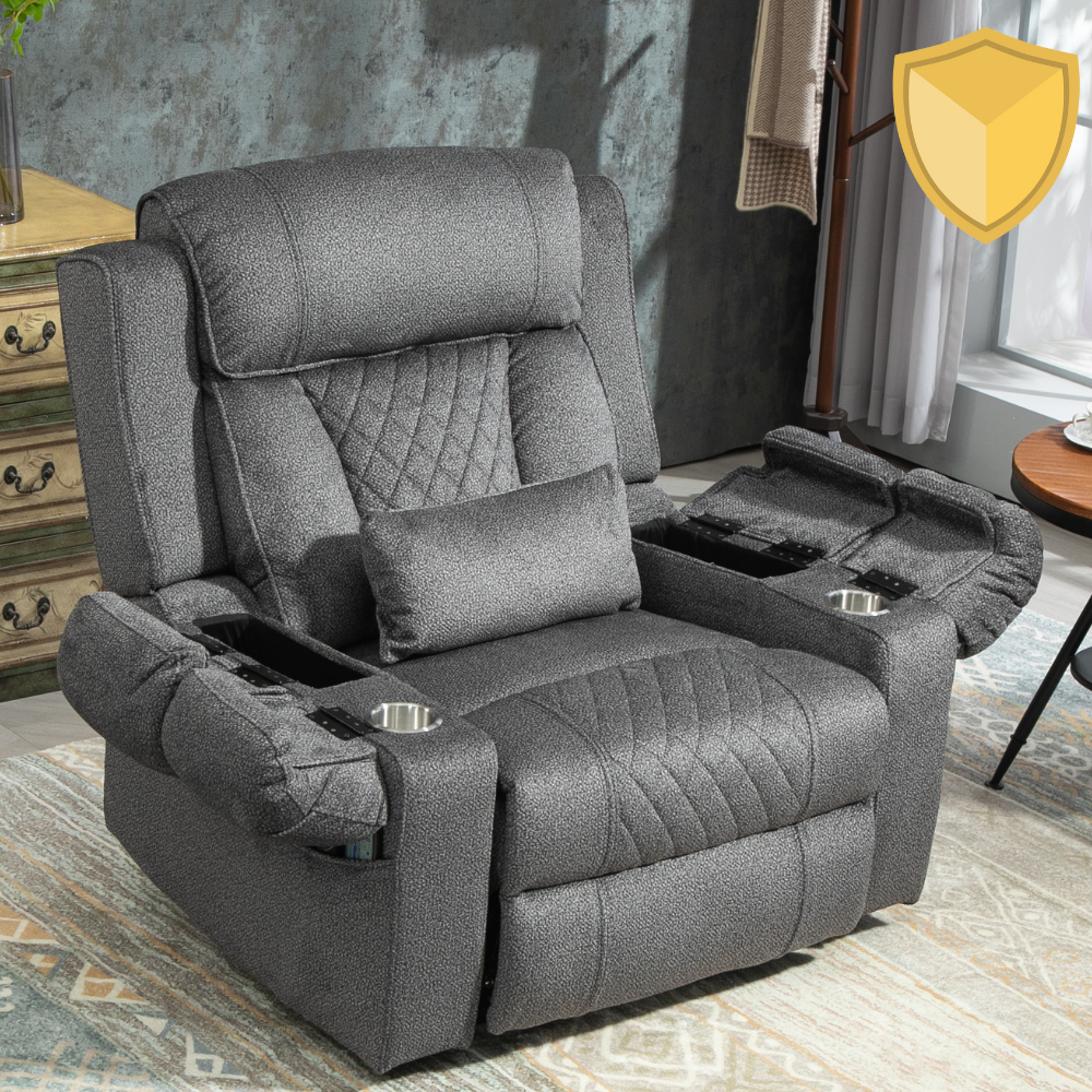 StashEase Lift Chair Lay Flat Recliner, 28 Inch Wide Seat Oversized (Free 2 Years Warranty)