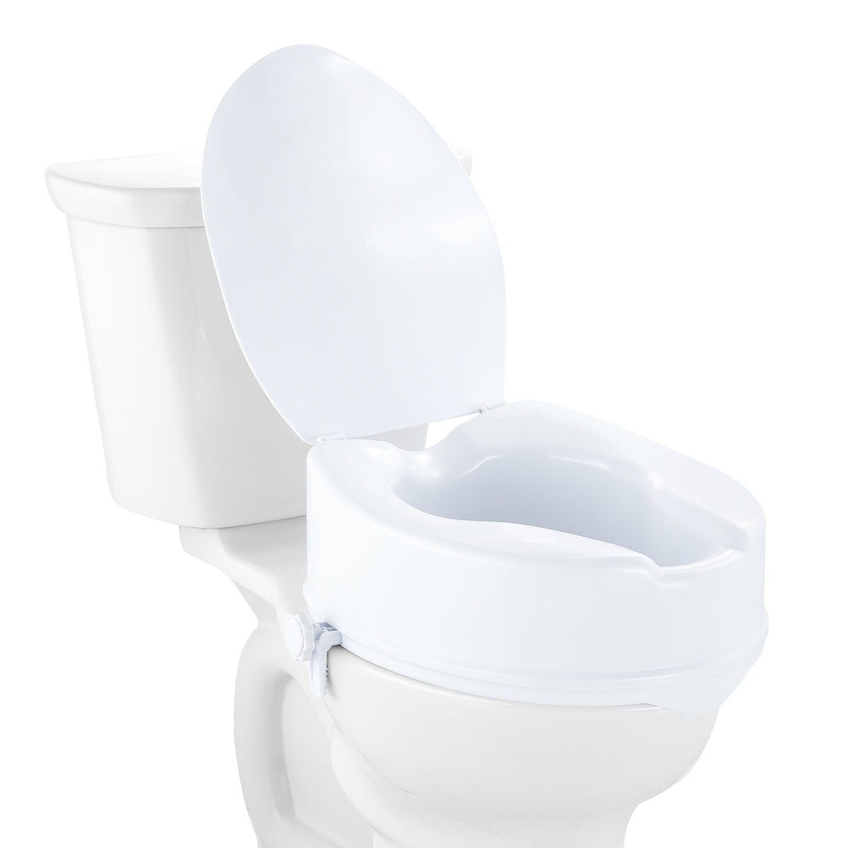6-Inch Raised Toilet Seat Riser with Dual-Lock Knobs – 150 mm Elevated Toilet Seat.
