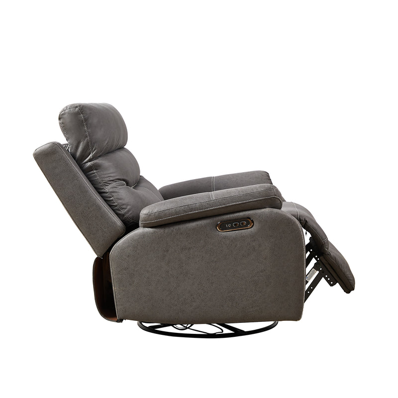 ComfortPivot Swivel Rocking Recliner, Power Headrest - Gray (FREE Eye Massager)