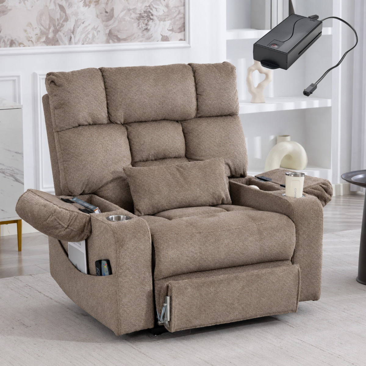 Atlas Lift Chair – 500-LB Big & Tall Dual-Motor Lift Chair with Footrest Extension & Battery Backup