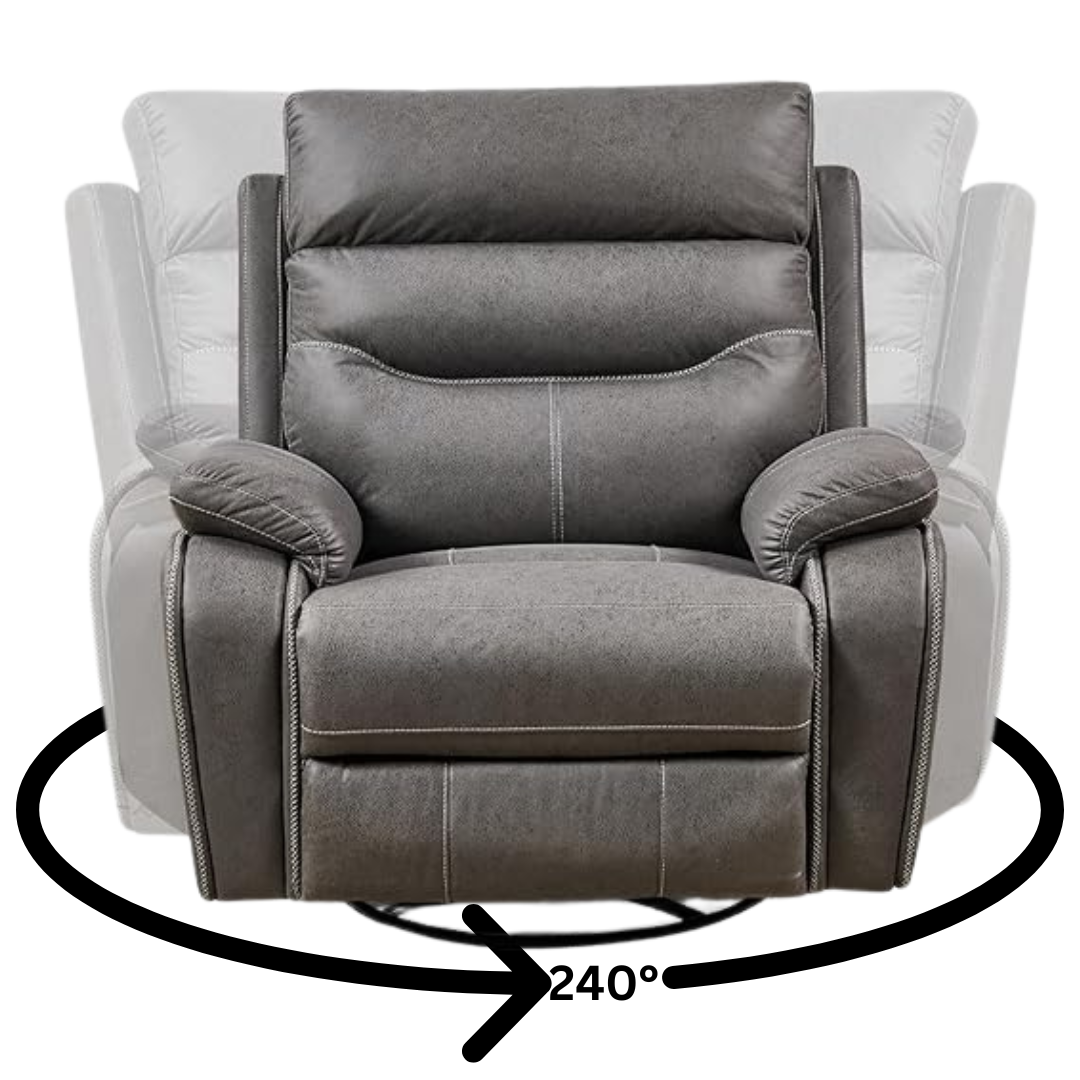 ComfortPivot Swivel Rocking Recliner, Power Headrest - Gray (FREE Eye ...