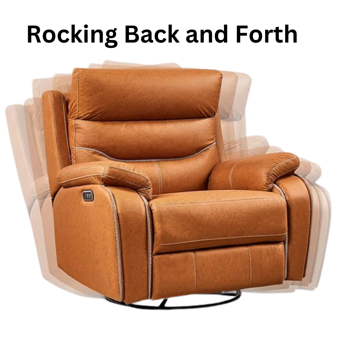 ComfortPivot Swivel Rocking Recliner, Power Headrest - Fuegan Orange ...