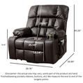 Bulkyriser 2.0 Lay Flat Lift Chair, 25.6 Inch Wide Seat 73.2 Inch Length, With Back Up Battery, Dark Brown (FREE 2 YEARS WARRANTY)
