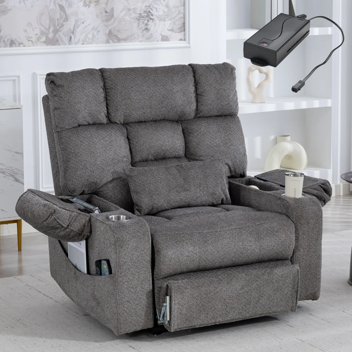 Atlas Lift Chair – 500-LB Big & Tall Dual-Motor Lift Chair with Footrest Extension & Battery Backup