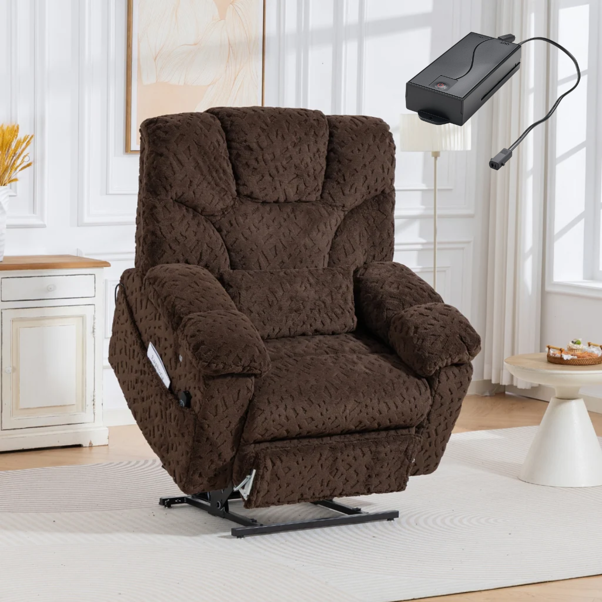 AirFortress Lift Chair – 28-Inch Wide Seat, 500-LB Capacity, Air-Bag Massage, Extended Footrest & Battery Backup