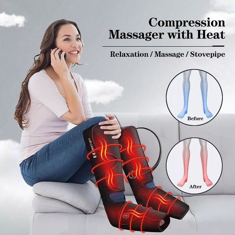 Compression Foot and Leg Massager, Air Compression Massager with Heat