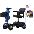 Metro Mobility 4-Wheel Mobility Scooter, Pneumatic Tires, Easy Charge and Automatic Braking System - Blue (FREE Seat Cushion with Strap)