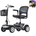 Metro Mobility 4-Wheel Mobility Scooter, Flat Free Tires, and Automatic Braking System - White (FREE Seat Cushion with Strap)
