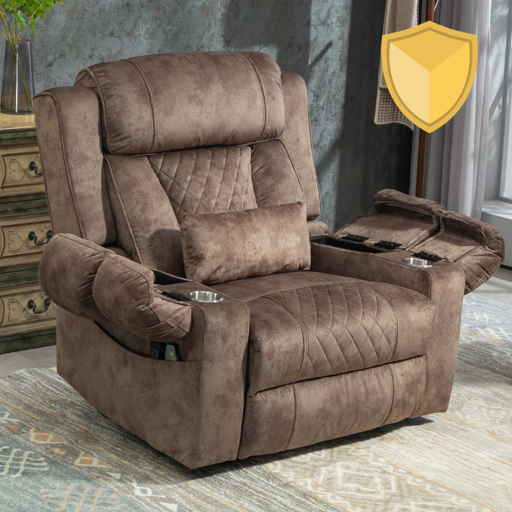 StashEase Lift Chair Lay Flat Recliner, 28 Inch Wide Seat Oversized (Free 2 Years Warranty)