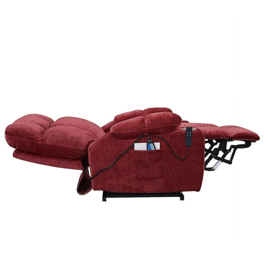 NestingCloud Lift Chair with Dual Motor, 180° Lay Flat Recliner, With Back Up Battery, Red ‪(FREE 2 Years Warranty).