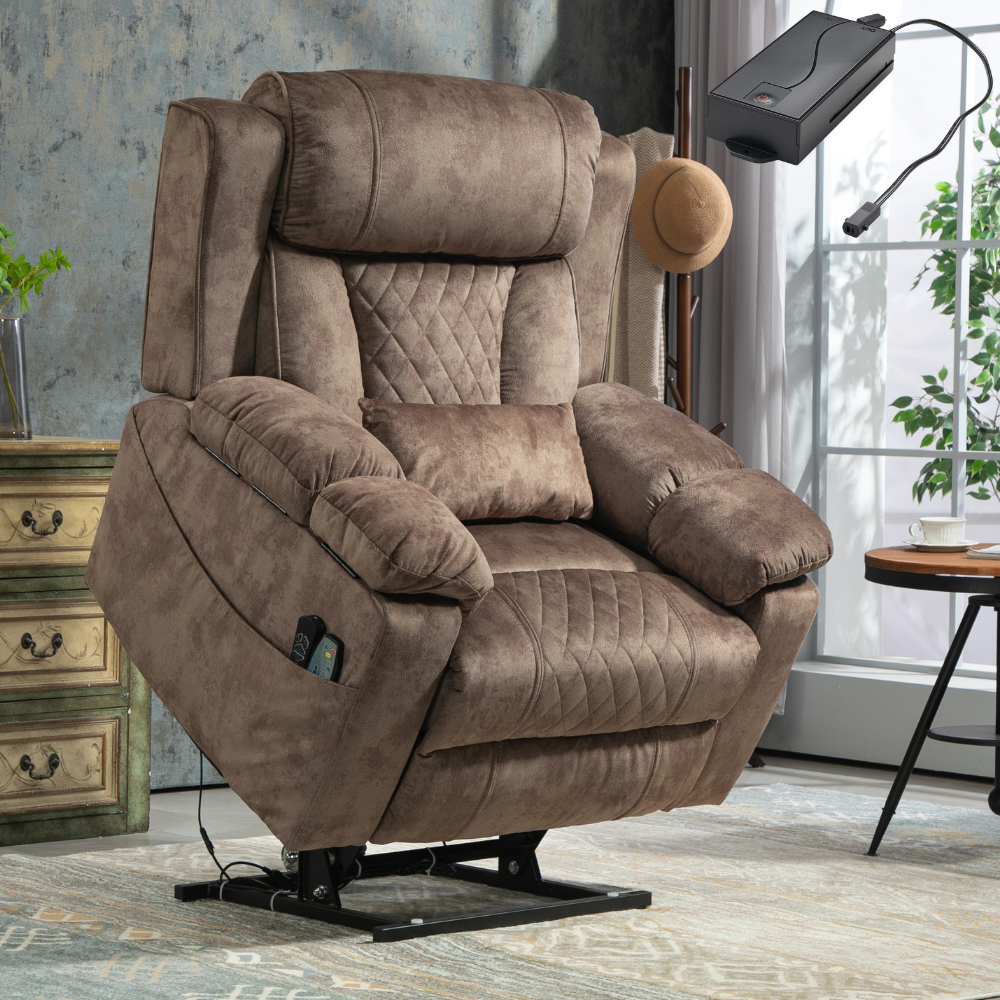 StashEase Lift Chair Lay Flat Recliner, 28 Inch Wide Seat Oversized (Free 2 Years Warranty)