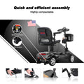 Metro Mobility MAX SPORT 4-Wheel Mobility Scooter, Flat Free Tires, 300 Watt, and Automatic Braking System - Grey (FREE Raincoat)