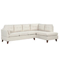 98 Inch L Shape Sofa with Chaise Lounge,Sectional Sofa with one Lumbar Pad,Beige (Free Coffee table)