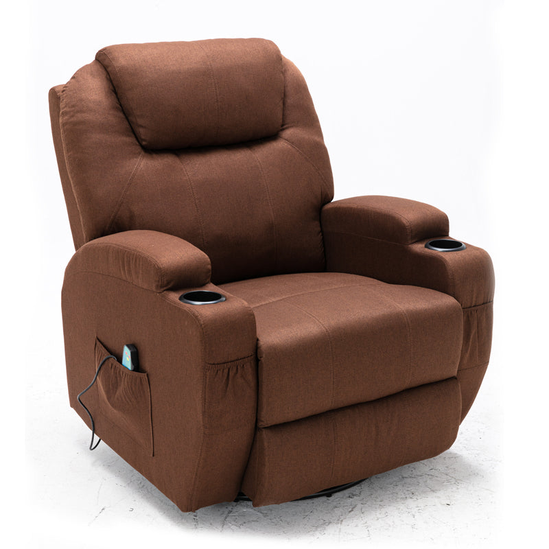 Manual Recliner Chair, Swivel Chair with Heat and Massager, Stressless Sleeping Chair