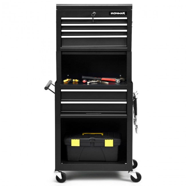 Service Cart 6-Drawer Tool Chest with Heightening Cabinet