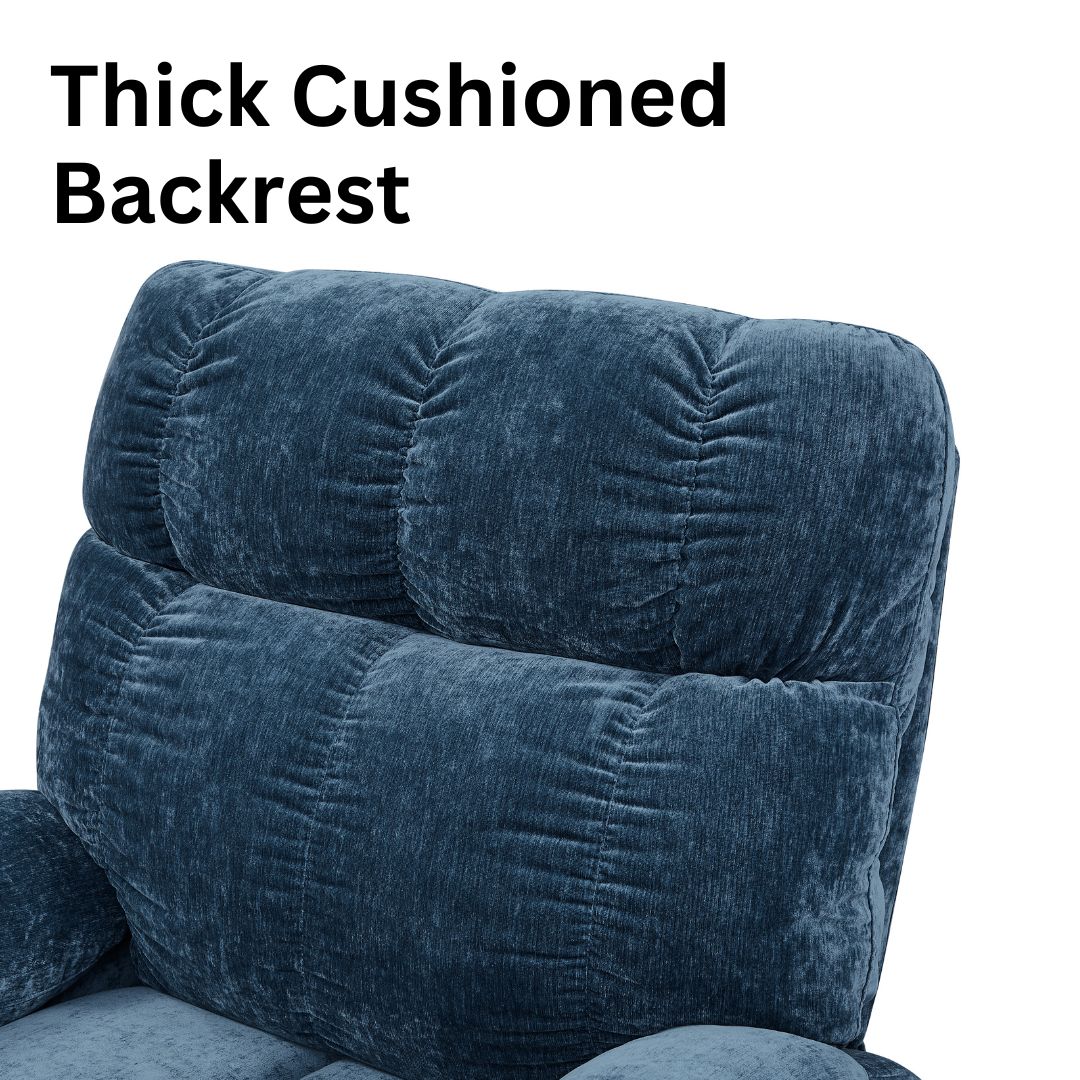 NestingCloud Lift Chair with Dual Motor, 180° Lay Flat Recliner, Heat and Massage, Blue ‪(FREE 2 Years Warranty).