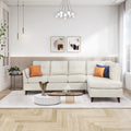98 Inch L Shape Sofa with Chaise Lounge,Sectional Sofa with one Lumbar Pad,Beige (Free Coffee table)