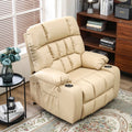 BulkyRiser Lift Chair for Senior, 25 Inch Wide Seat with Heat and Massage, with Cup Holder,  Beige ‪(FREE 2 Years CPS Warranty)