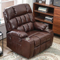 BulkyRiser Lift Chair for Big, 25 Inch Wide Seat with Heat and Massage, with Cup Holder,  Brown (FREE 2 Years Warranty)