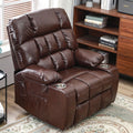 BulkyRiser Lift Chair for Elderly, 25 Inch Wide Seat with Heat and Massage, with Cup Holder,  Brown ‪(FREE 2 Years CPS Warranty)