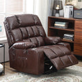 BulkyRiser Lift Chair for Big, 25 Inch Wide Seat with Heat and Massage, with Cup Holder,  Brown (FREE CPS 2 years insurance)