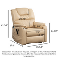 SleepingTitan Lift Chair, Extra Wide with Dual Motor, 180° Lay Flat Recliner, Heat and Massage, Beige ‪(FREE 2 Years Warranty)