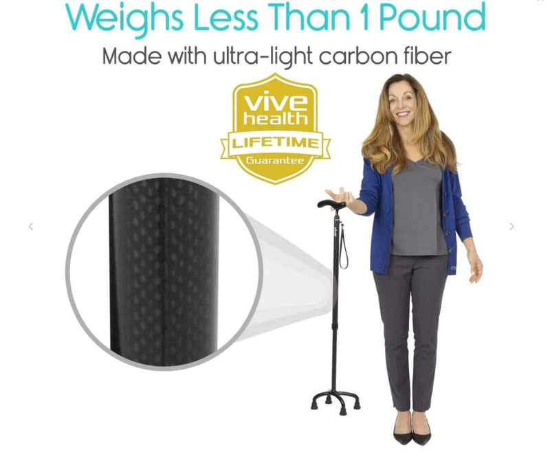 Vive Carbon Fiber Quad Cane