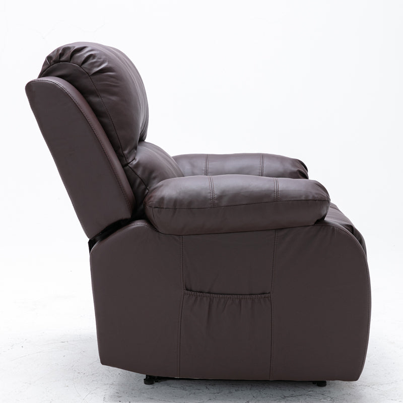 Recliner Chair, Premium Faux PU Leather Stressless Sleeping Chair - Brown