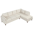 98 Inch L Shape Sofa with Chaise Lounge,Sectional Sofa with one Lumbar Pad,Beige (Free Coffee table)