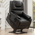 SleepingTitan Lift Chair, Extra Wide with Dual Motor, 180° Lay Flat Recliner, Heat and Massage, Black ‪(FREE 2 Years Warranty)