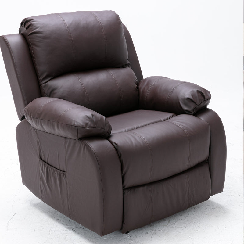 Recliner Chair, Premium Faux PU Leather Stressless Sleeping Chair - Brown