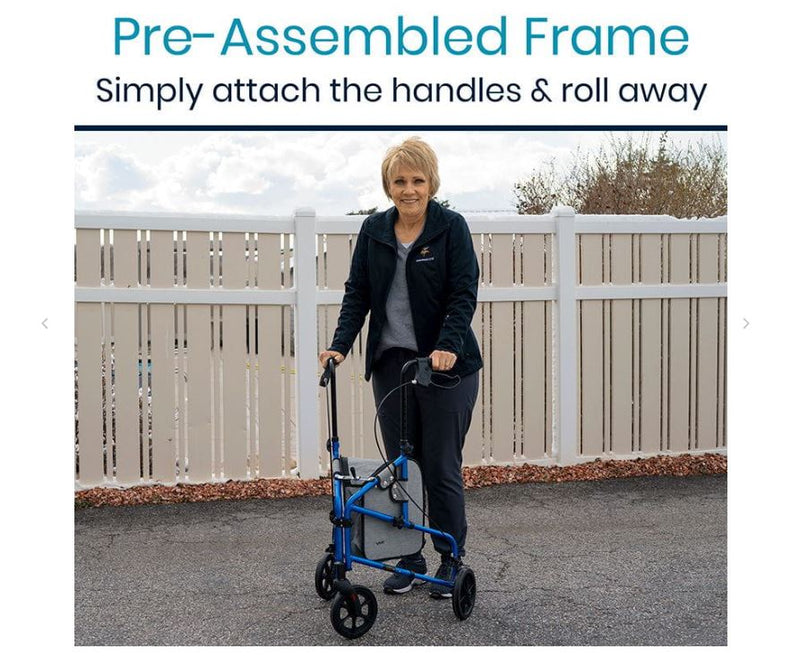 VIVE 3 Wheel Walker Rollator - Lightweight Foldable Walking Transport