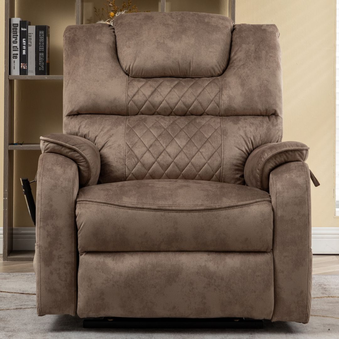 SleepingTitan Lift Chair, Extra Wide with Dual Motor, 180° Lay Flat Recliner, Heat and Massage, Brown ‪(FREE 2 Years Warranty).