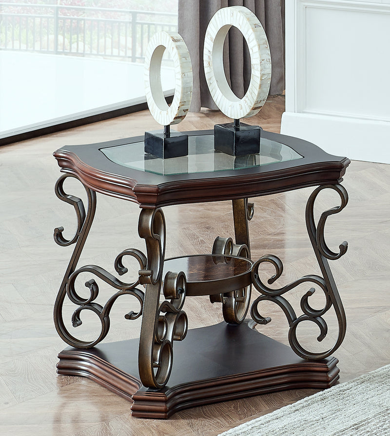 Sofa Table End table,  Glass table top, Powder Coat Finish Metal legs