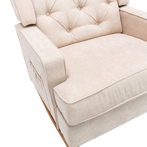 Rocking Chair, Free Area Rug, Solid Wood, Ultra Comfy Cushion