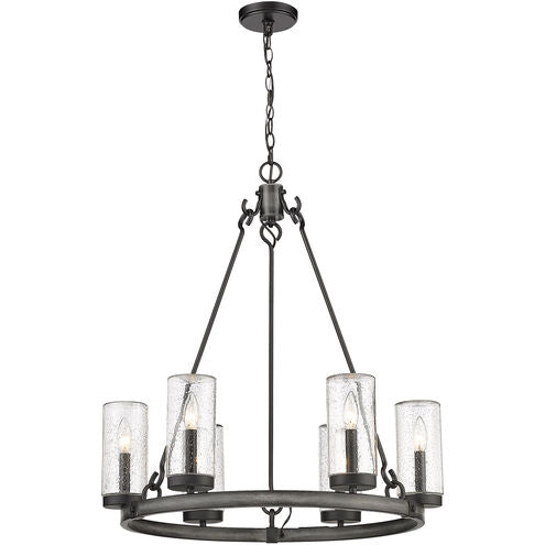 Marlow 6 Light 28 inch Ashen Barnboard Outdoor Pendant