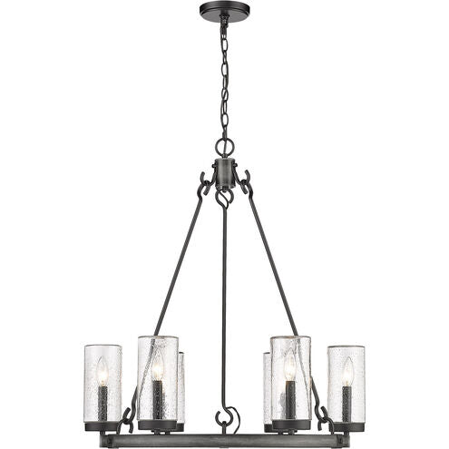 Marlow 6 Light 28 inch Ashen Barnboard Outdoor Pendant