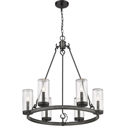 Marlow 6 Light 28 inch Ashen Barnboard Outdoor Pendant