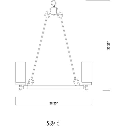 Marlow 6 Light 28 inch Ashen Barnboard Outdoor Pendant