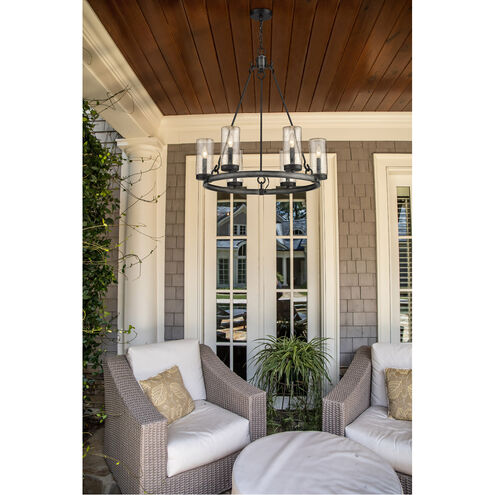 Marlow 6 Light 28 inch Ashen Barnboard Outdoor Pendant