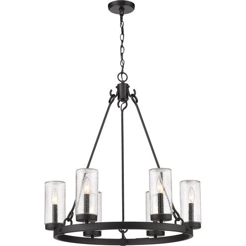 Marlow 6 Light 28 inch Matte Black Outdoor Pendant