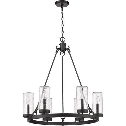 Marlow 6 Light 28 inch Matte Black Outdoor Pendant
