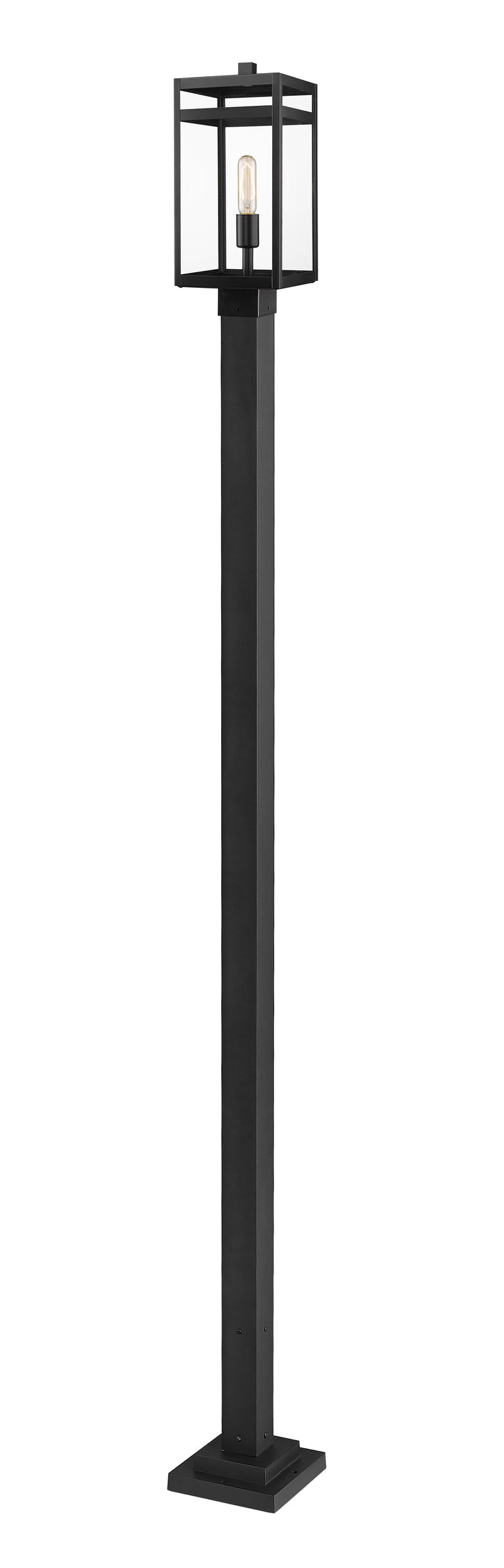 Nuri 1 Light 112 inch Black Outdoor Post Mounted Fixture