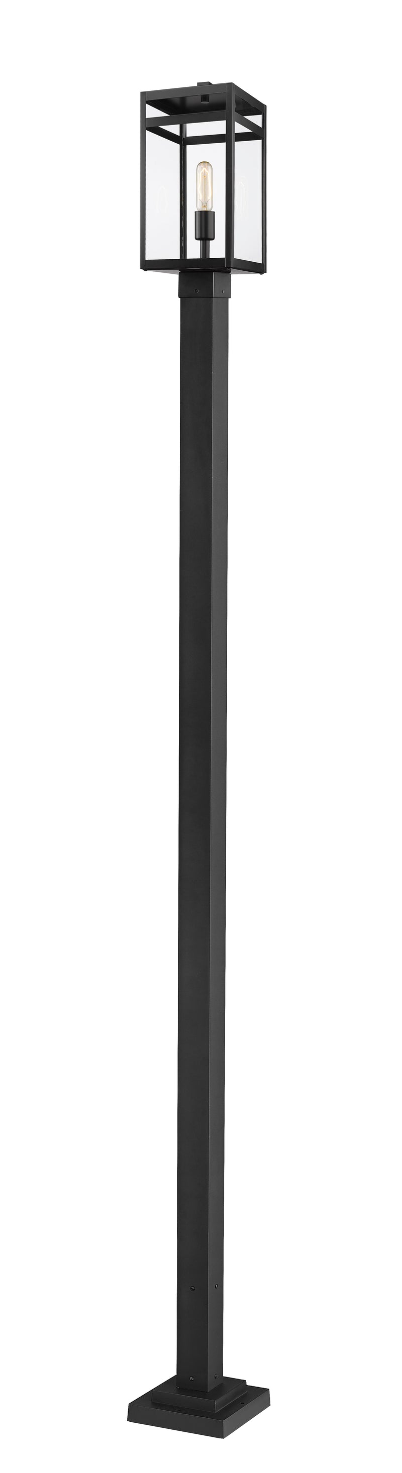 Nuri 1 Light 112 inch Black Outdoor Post Mounted Fixture