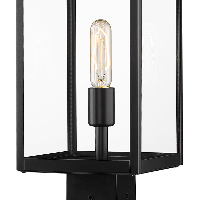 Nuri 1 Light 112 inch Black Outdoor Post Mounted Fixture