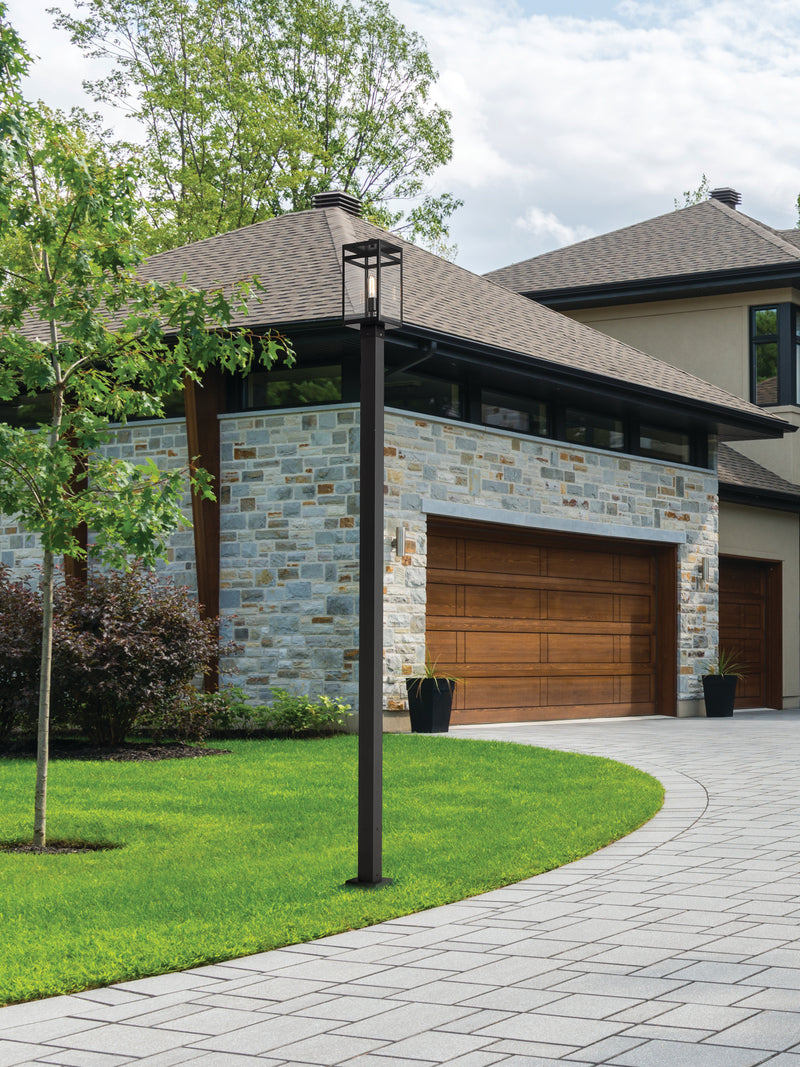 Nuri 1 Light 112 inch Black Outdoor Post Mounted Fixture